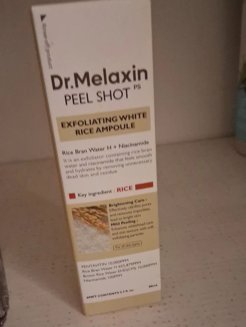 Dr. Melaxin Peel Shot Exfoliating White Rice Ampoule - White & Gold